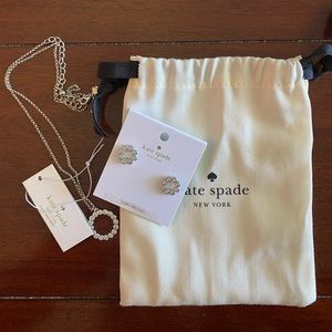 Kate Spade silver necklace and earrings NWT
